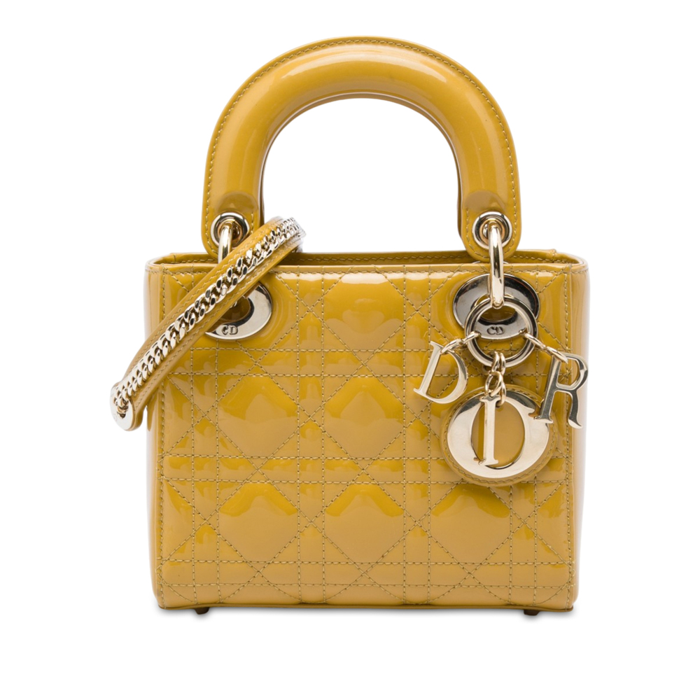 Pre-Loved Dior Mini Patent Cannage Lady Dior